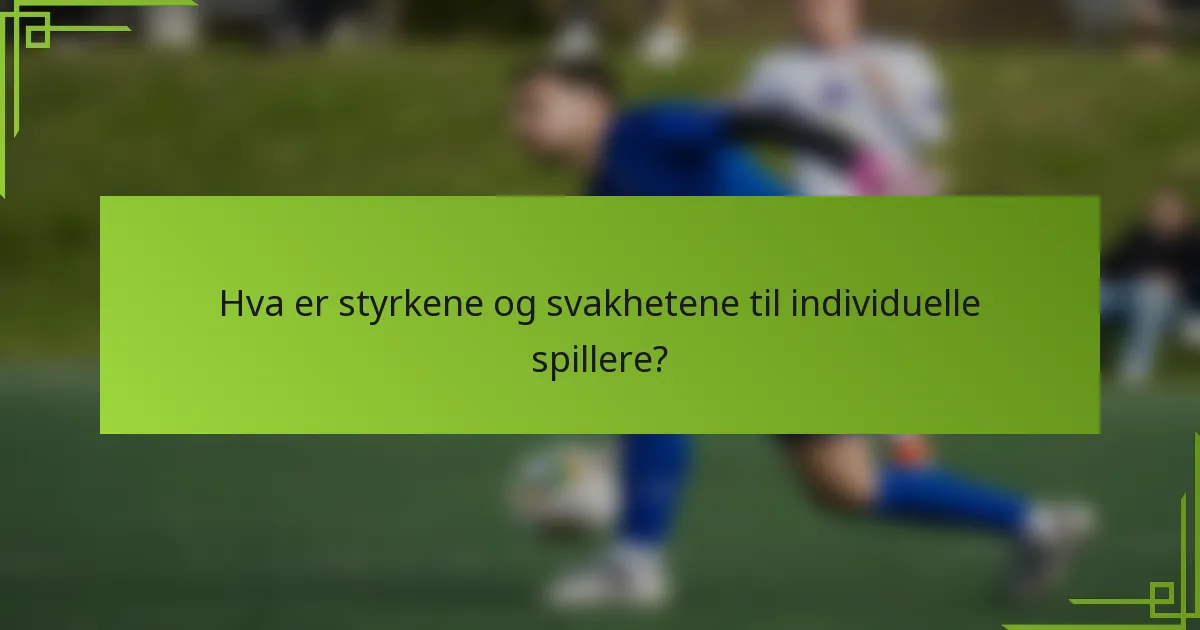 Hva er styrkene og svakhetene til individuelle spillere?